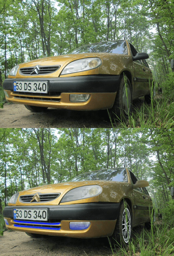 Photofiltre ile araba modifiyesi - Çalışmanın önceki ve sonra ki halleri